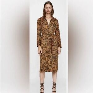 Brown Snake Print Dress